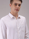 The Indian Garage Co. X Luxe Men Cutaway Collar Vertical Striped Slim Fit Formal Shirt