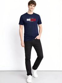 ADRO Typography Printed Round Neck Cotton Regular Fit T-shirt