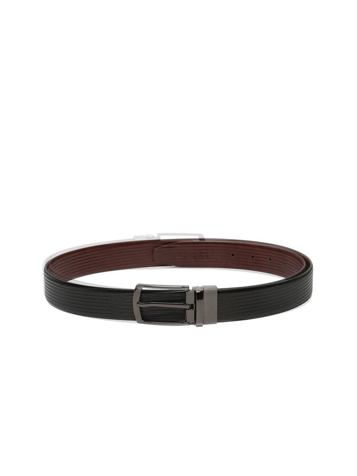 Teakwood Leathers Men Textured Leather Reversible Formal Belt
