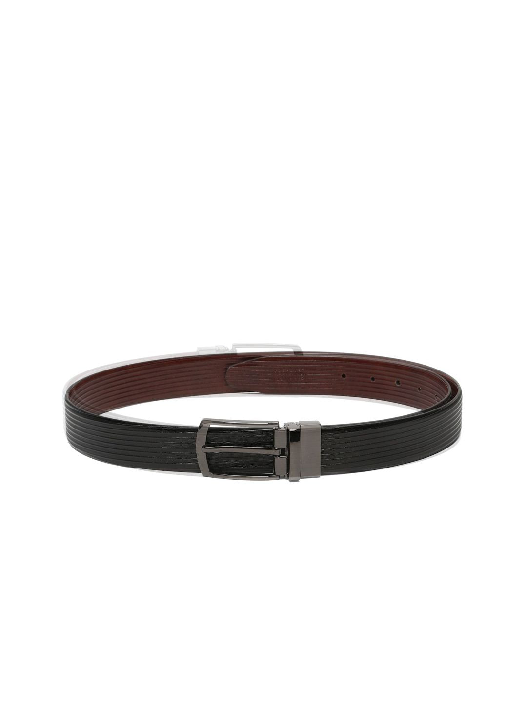 Teakwood Leathers Men Textured Leather Reversible Formal Belt