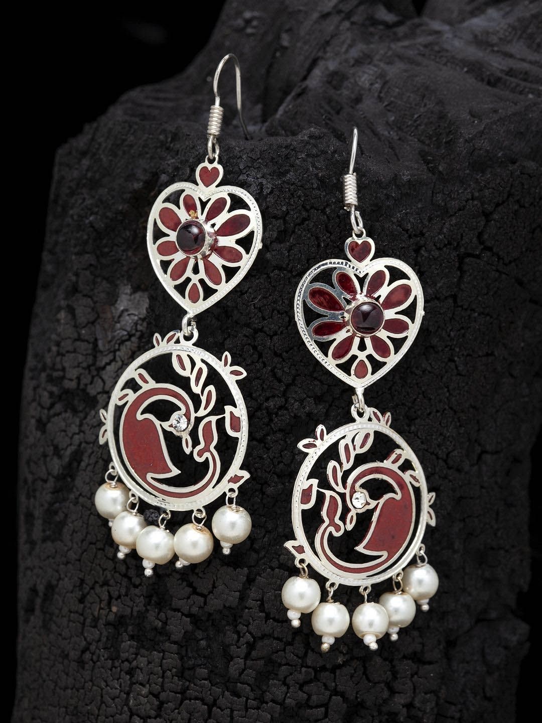 DressBerry Silver-Plated Contemporary Drop Earrings