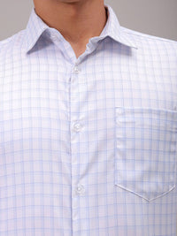 The Indian Garage Co. X Luxe Men Cutaway Collar Checked Slim Fit Formal Shirt