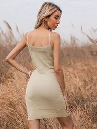 DressBerry Knitted Shoulder Straps Bodycon Mini Dress