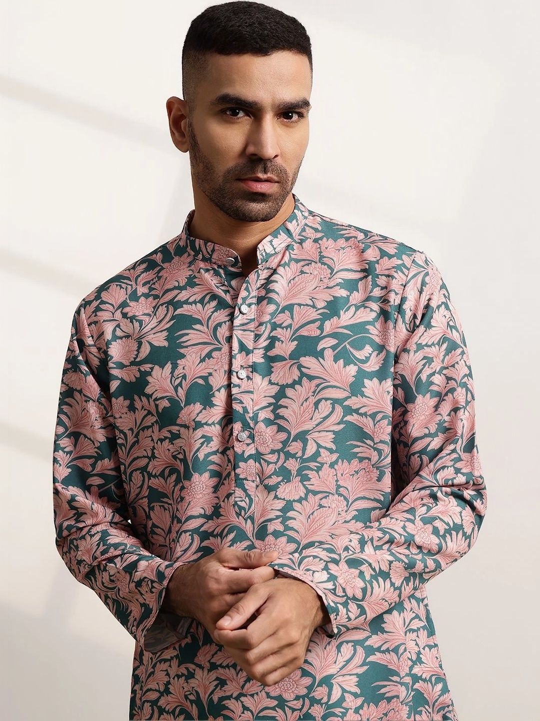 Anouk Men Floral Printed Regular Kurta with Trousers