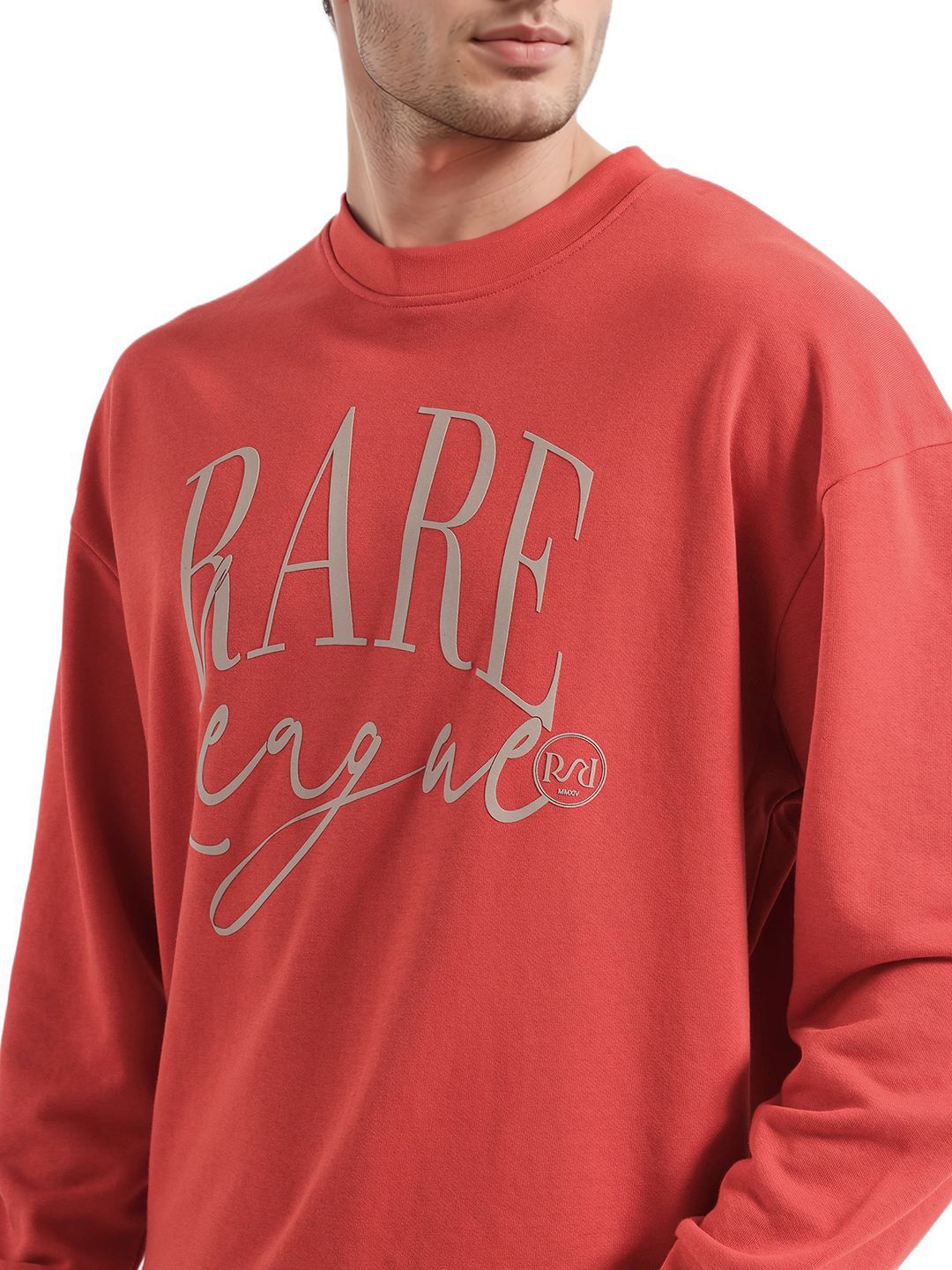 RARE RABBIT Men Typography Printed Cotton Sweatshirt