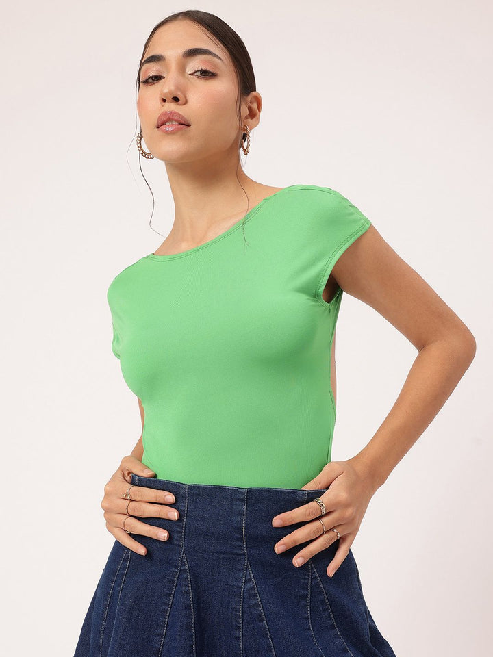 DressBerry Feminine Edge Backless Fitted Top