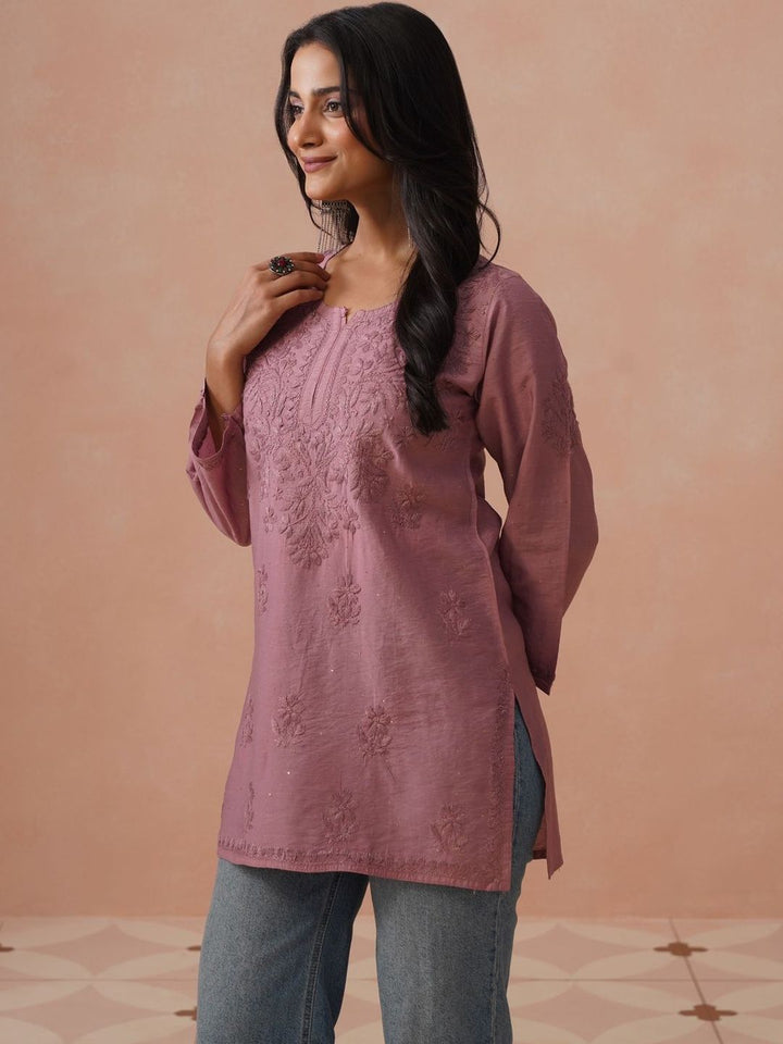 Rumah Wanita Chikankari Sulam Kurta Chikankari