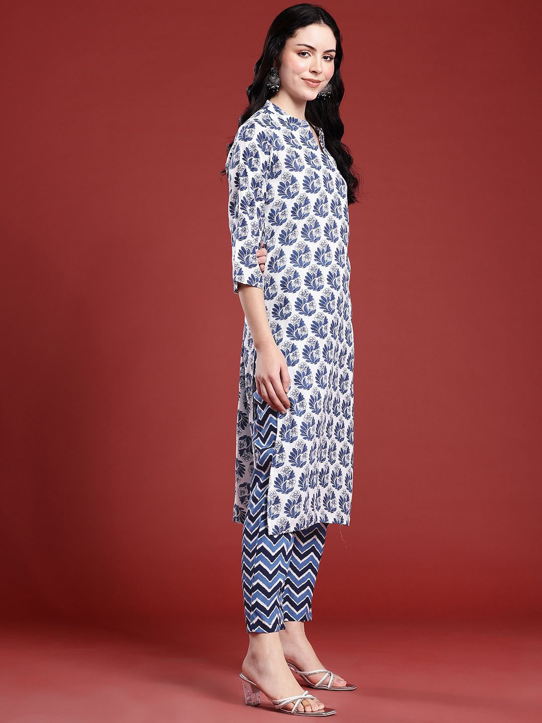 Anouk Ethnic Motifs Printed Regular Kurta with Trousers & With Dupatta