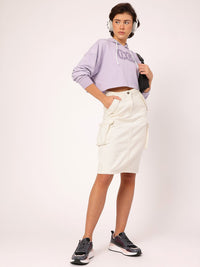DressBerry City Chic Back Slit Cargo-Style Denim Skirt