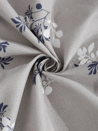 Myntra Elegant Homes Grey Floral Polycotton 300 TC Single Cadar Halus dengan Sarung Bantal-87 x 59 inci