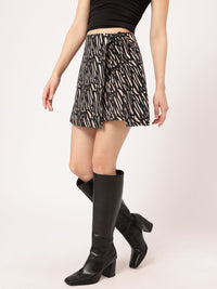 DressBerry Women Riot Abstract Wrap Mini Skirt