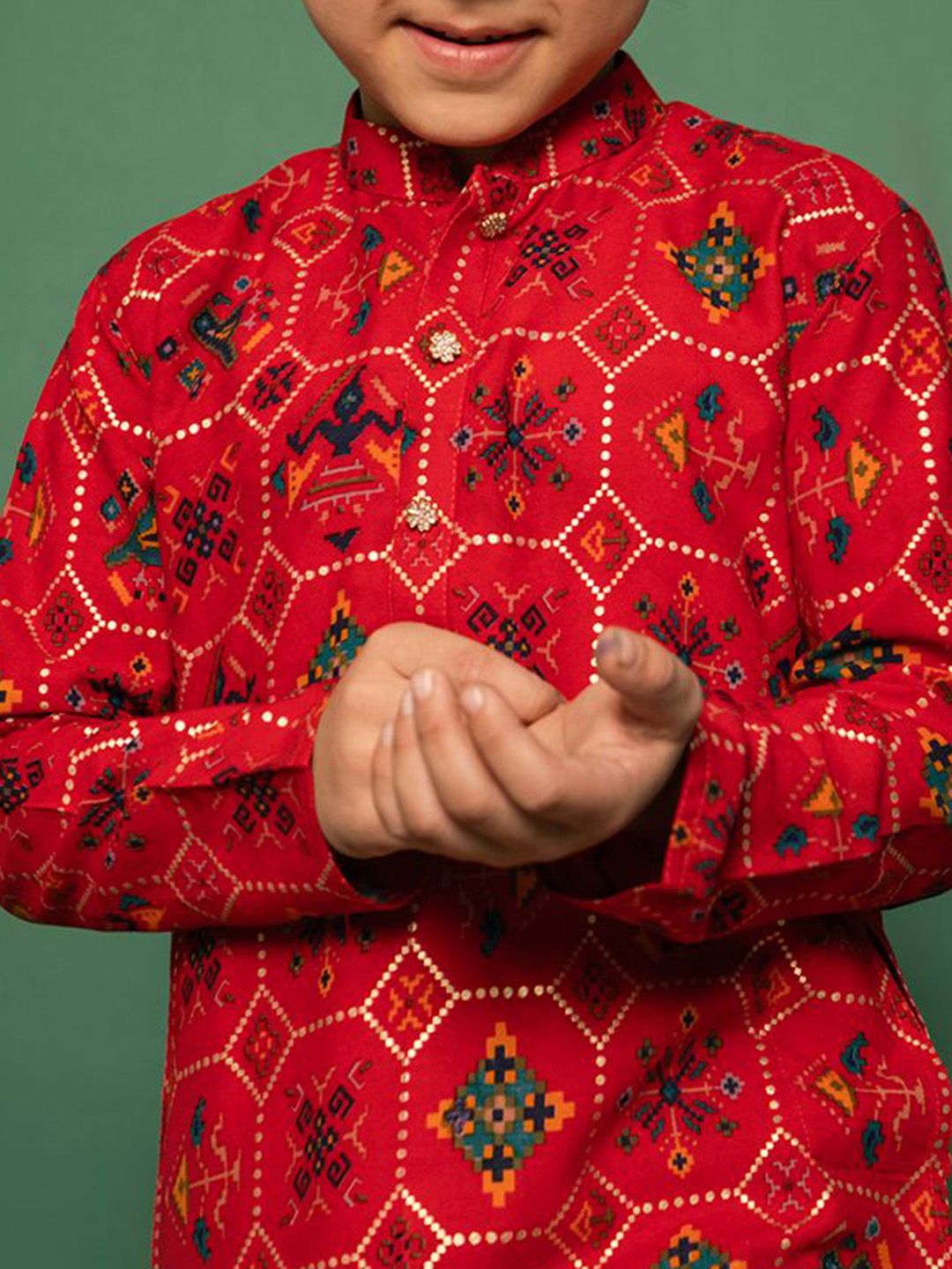 VASTRAMAY Boys Printed Regular Kurta with Patiala