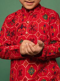 VASTRAMAY Boys Printed Regular Kurta with Patiala