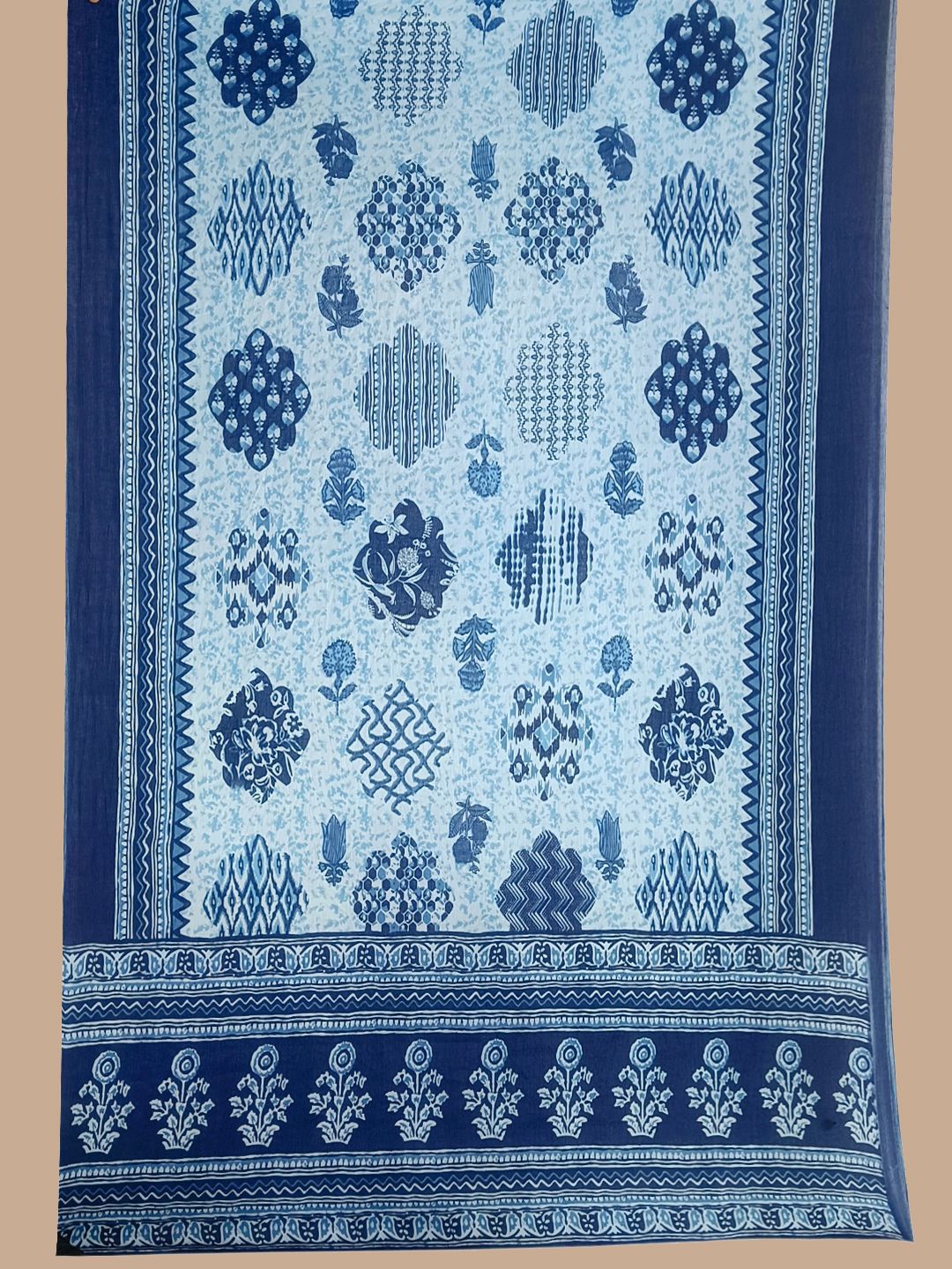 KALINI Floral Printed Straight Pure Cotton Kurta with Trousers & Dupatta