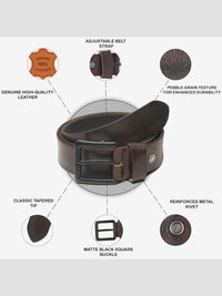 Teakwood Leathers Men Textured Leather Belt