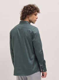 THE BEAR HOUSE Men Spread Collar Geometric Printed Cotton Tailored Fit Formal Shirt