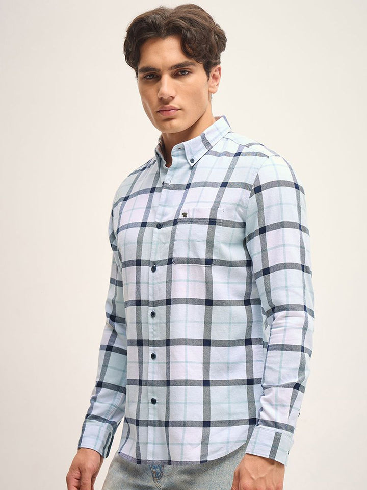THE BEAR HOUSE Men Slim Fit Opaque Checked Casual Shirt
