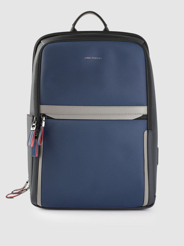 Lino Perros Unisex Colorblocked Laptop Backpack with Earphone Gate - 15.2L