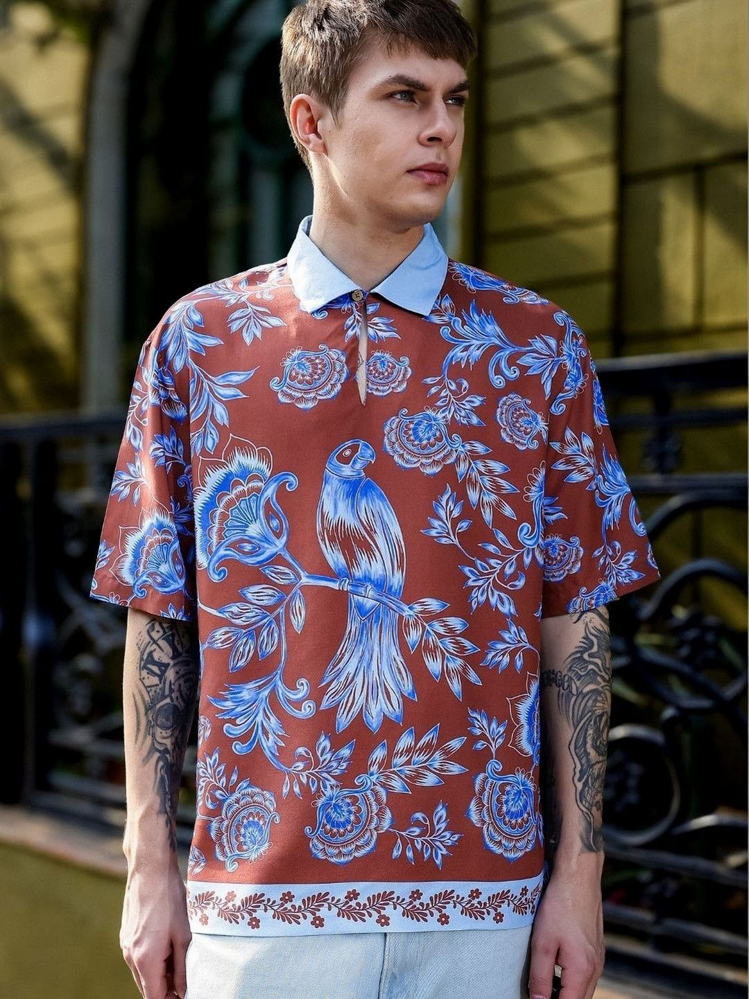 Eszett Men Floral Printed Casual Shirt