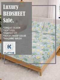 KLOTTHE Green Floral 300 TC Cadar King
