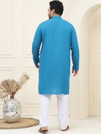 SOJANYA PLUS Kolar Mandarin Kurta Lurus Kapas Tulen dengan Piyama