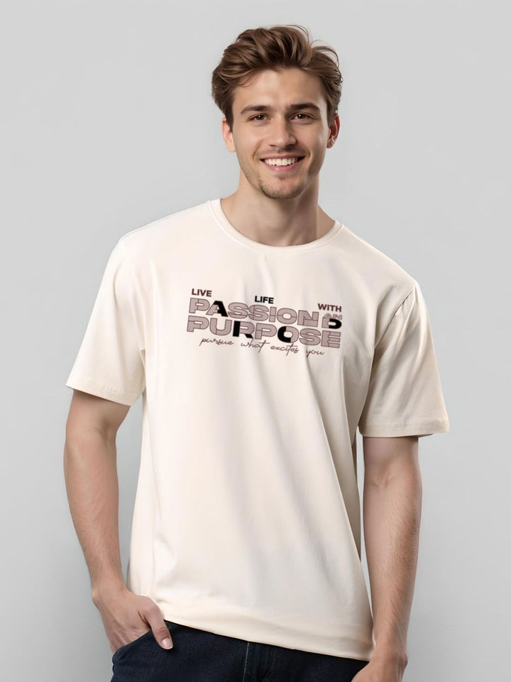 ADRO Men Typography Printed Round Neck Cotton T-shirt