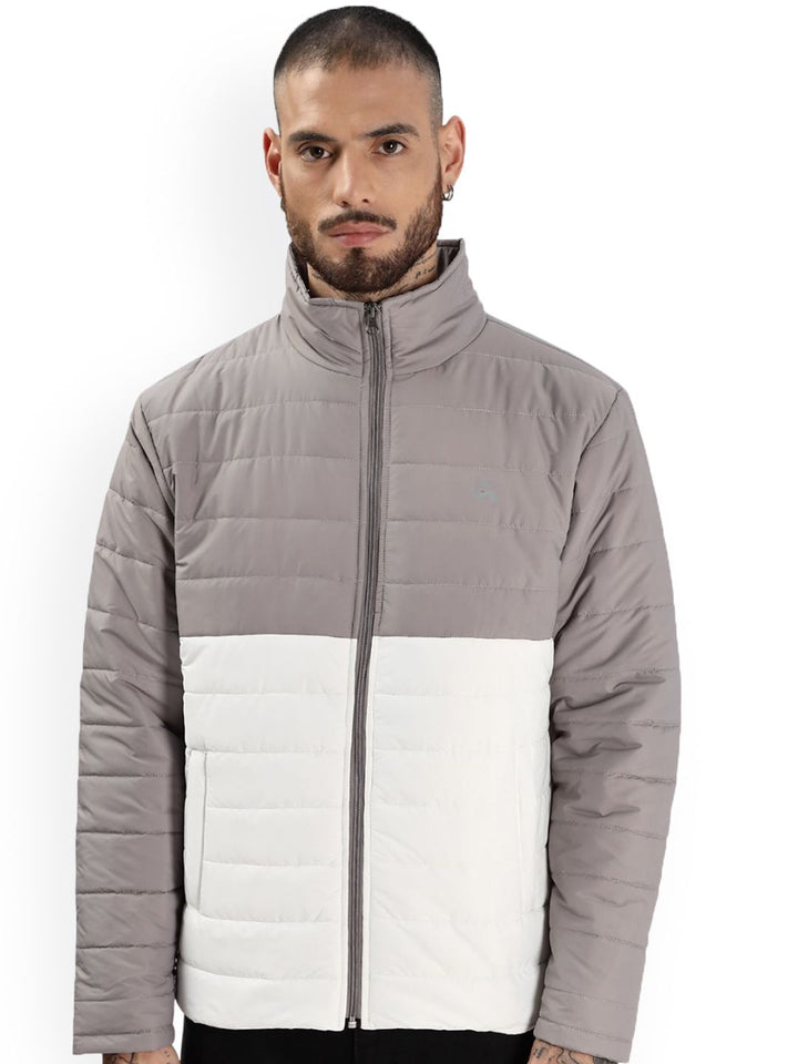 ADRO Men Colourblocked Windcheater Bomber dengan Jaket Patchwork