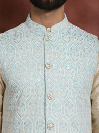 Anouk Ethnic motifs embroidered Mandarin Collar Long Sleeves Kurta Set