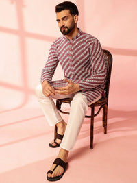 Anouk Men Embroidered Regular Sequinned Pure Cotton Kurta with Pyjamas