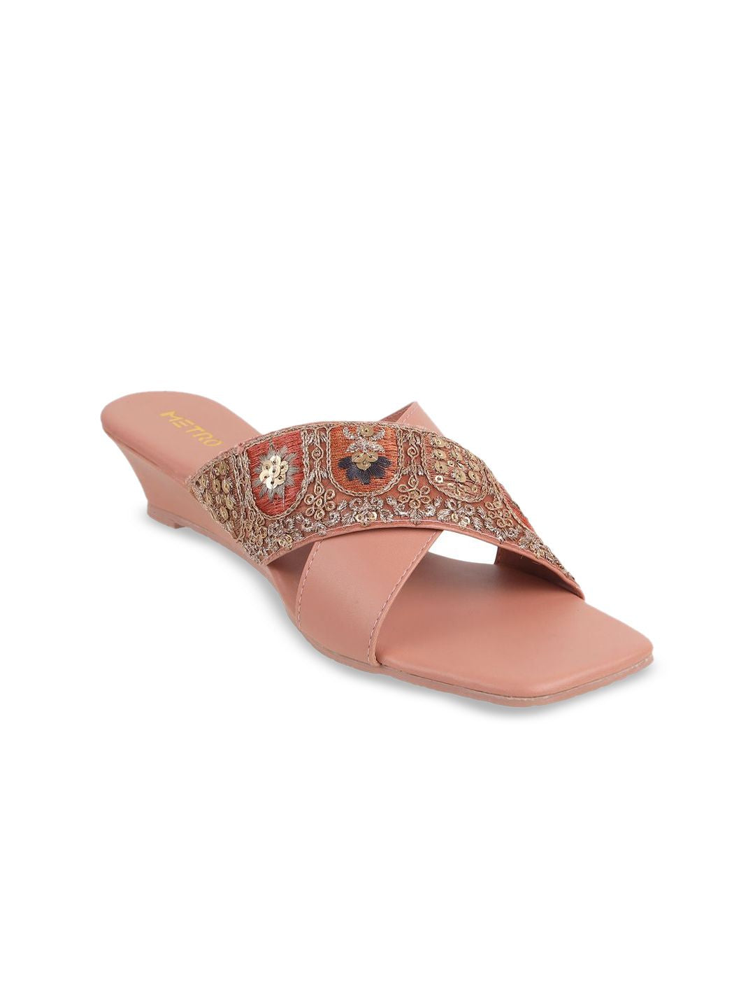 Metro Embellished Block Pumps