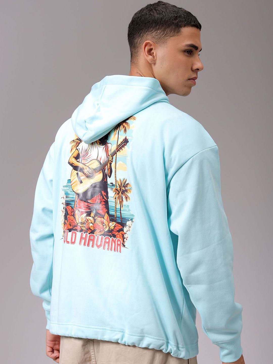 The Indian Garage Co Men Printed Hooded Sweatshirt