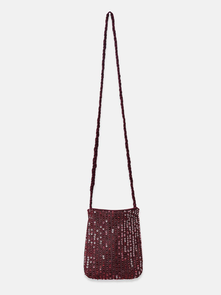 Nauti Nati Girls Sequinned Fit & Flare with Sling Bag