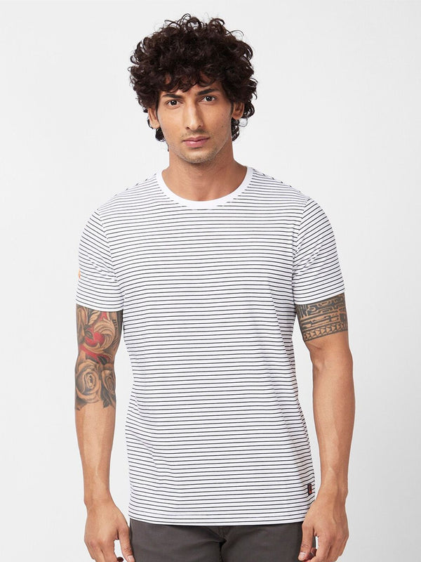 T-Shirt Kapas Slim Sputkar Striped Slim