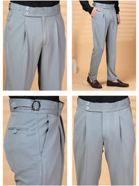 KLOTTHE Men Grey Lycra Formal Formal Trousers