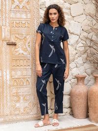 SANSKRUTIHOMES Printed Pure Cotton Top With Trousers