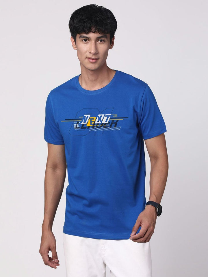 ADRO Men Graphic Printed Round Neck Cotton T-shirt