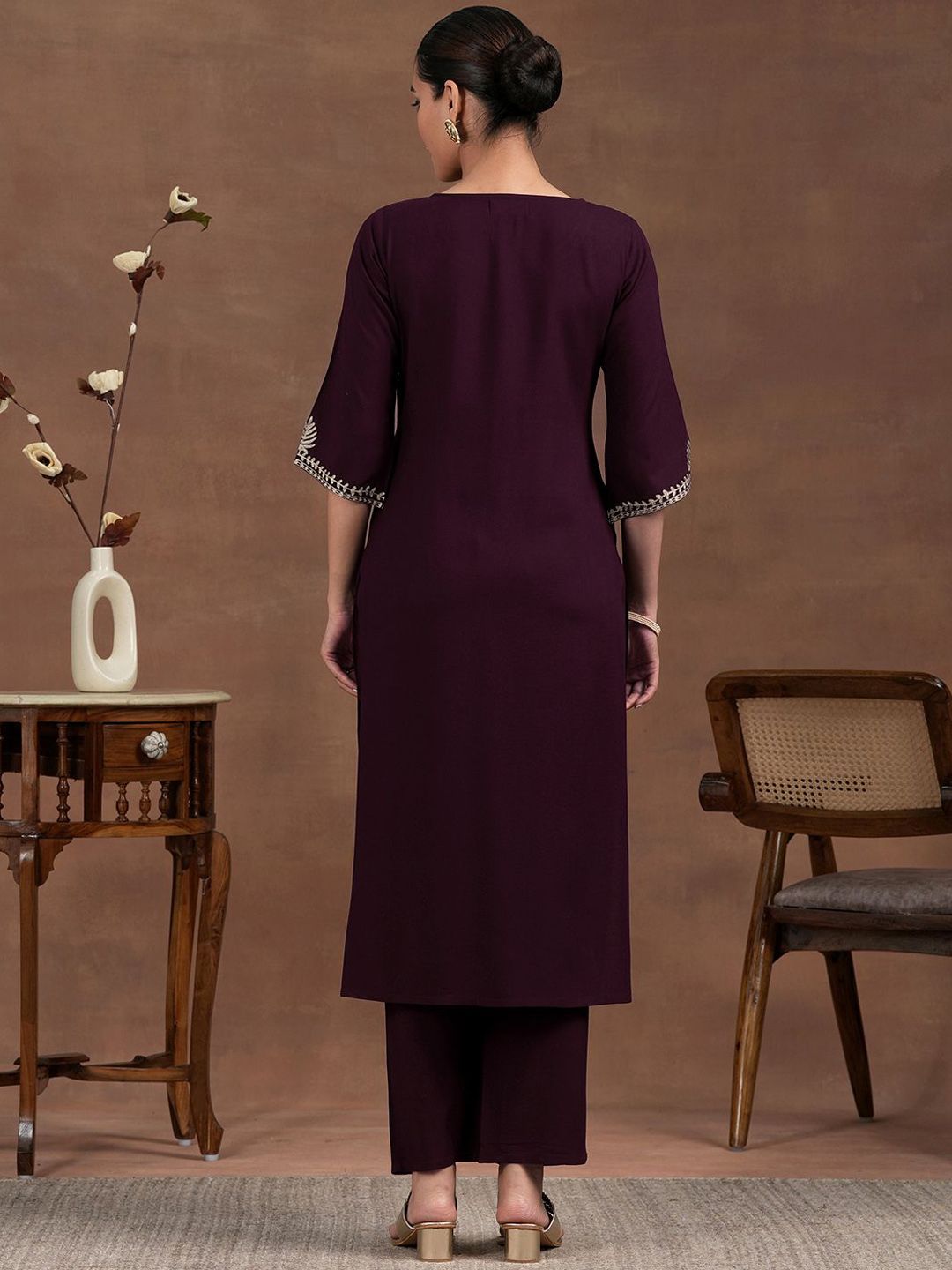 Libas Floral Yoke Design Kurta with Trouser