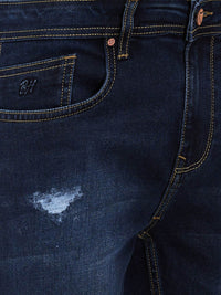 Being Human Men Classic Slim Fit Mildly Distressed Light Fade Stretchable Jeans