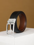 Teakwood Leathers Men Textured Leather Reversible Belt