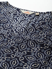 Anouk Bandhani Print Straight Kurta