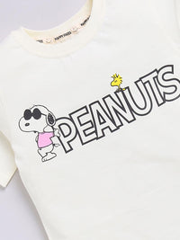 Happy Faces Kids Girls Printed Pure Cotton Longline T-Shirt