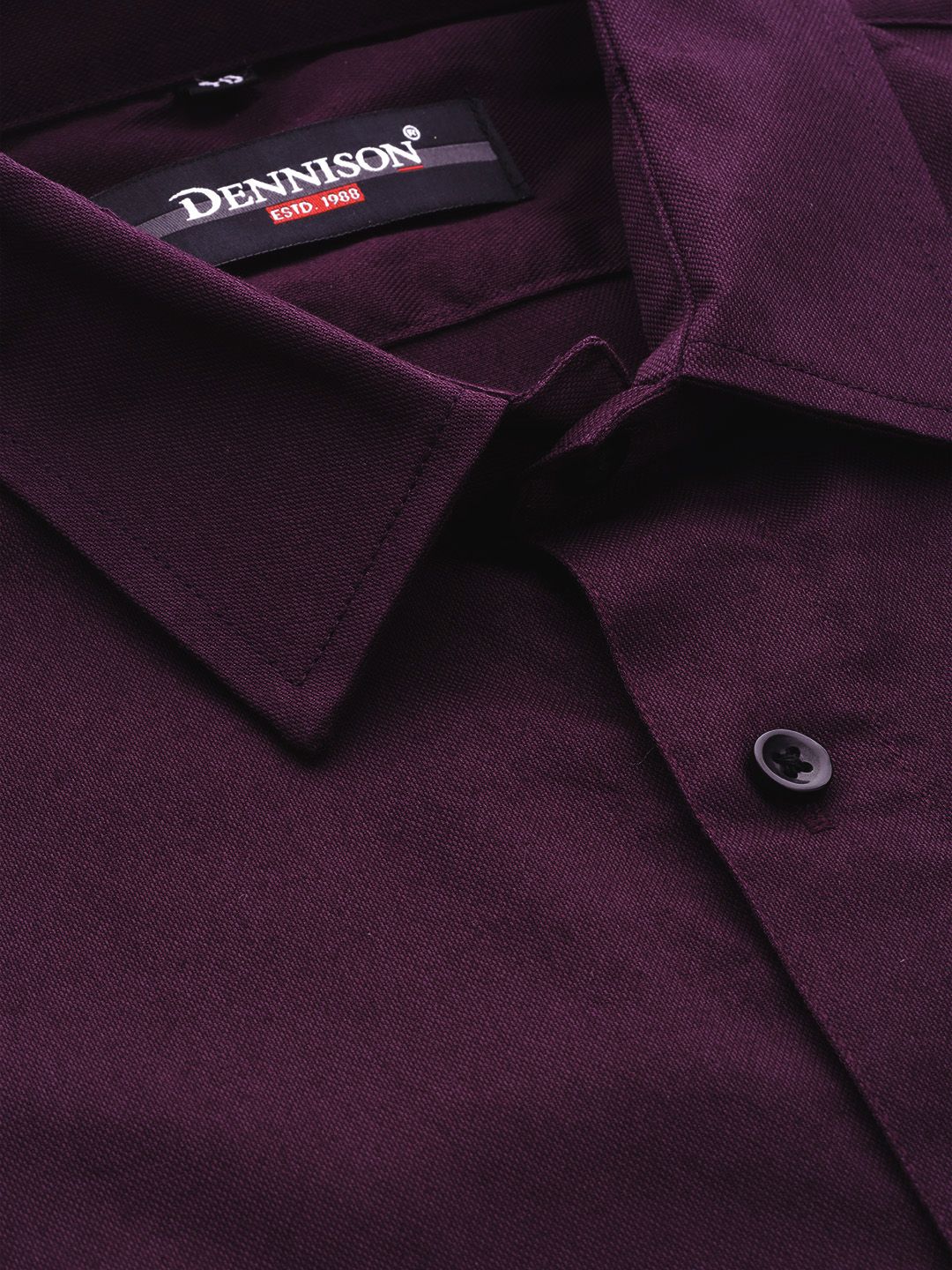 DENNISON Men Purple Smart Slim Fit Solid Twill Formal Shirt