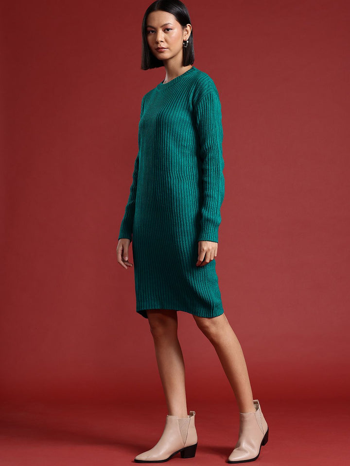 all about you Ribbed Acrylic Sweater Dress