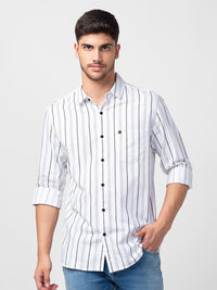 SPYKAR Men Slim Fit Striped Cotton Casual Shirt