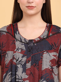 Sweet Dreams Round Neck Print Maxi Nightdress