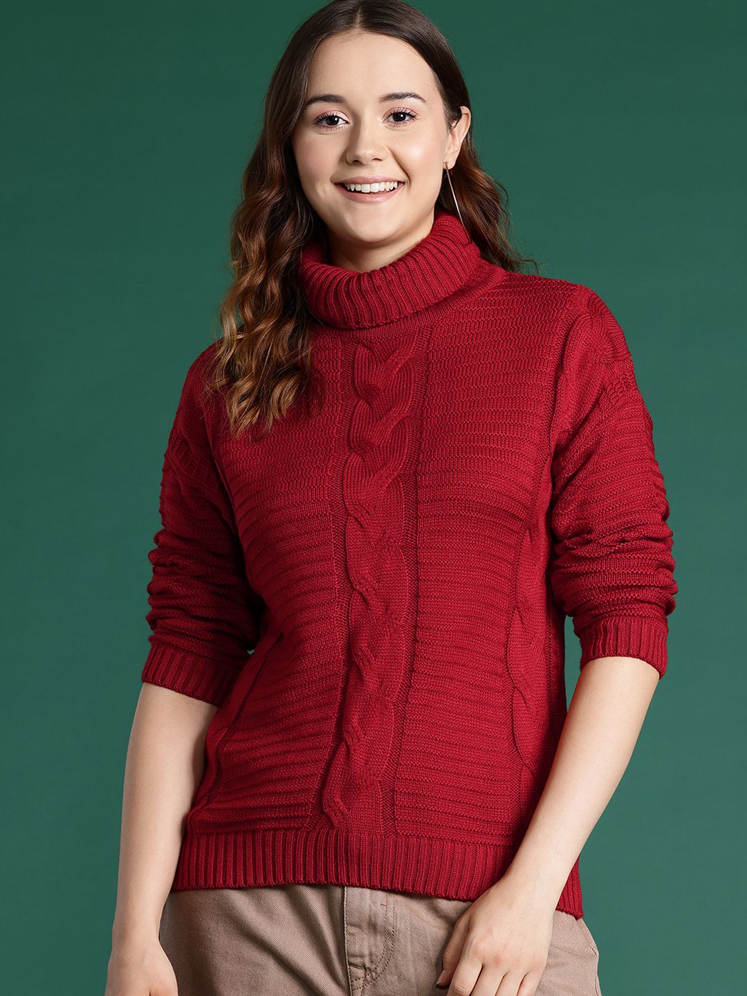DressBerry Acrylic Cable Knit Pullover