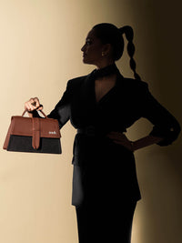 ZOUK Kriti Sanon - Jet Black Iconic Evening Structured Satchel