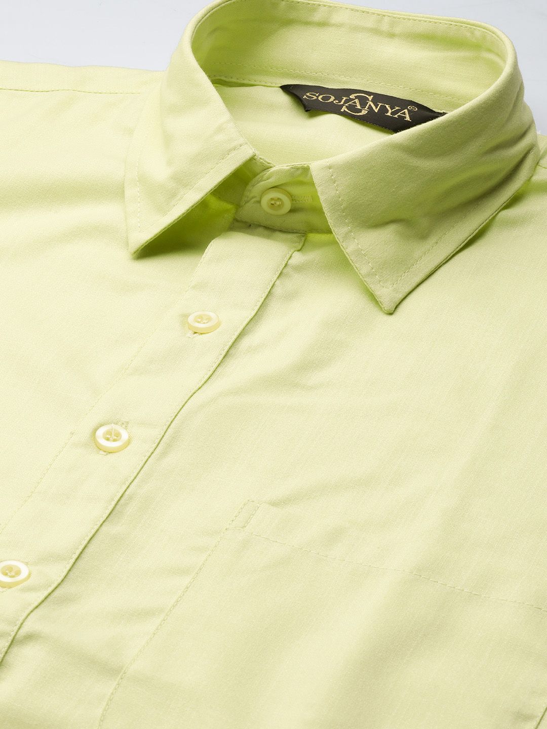 SOJANYA Men Lime Green Solid Pathani Kurta