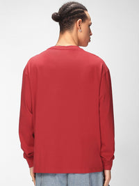 Bewakoof Typography Printed Round Neck Pure Cotton Oversized Peanuts T-shirt