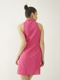 DressBerry Barbiecore Vibes Wrap-Style Mini Dress